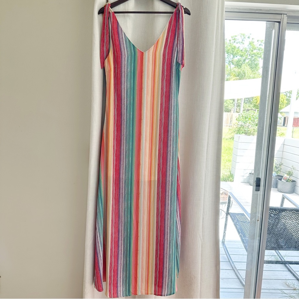 Andree by Unit Size Medium Striped Tank Maxi Dress Colorful Sleeveless